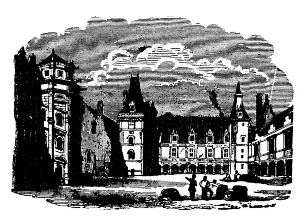 Şema Blois Kraliyet Kalesini Gösteriyor Fransa Nın Prestijli Rönesans Anıtlarından — Stok Vektör