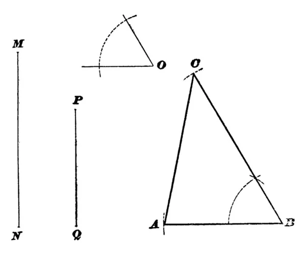 Diese Abbildung Zeigt Zwei Ungleiche Liniensegmente Und Ungleiches Dreieck Vintage — Stockvektor