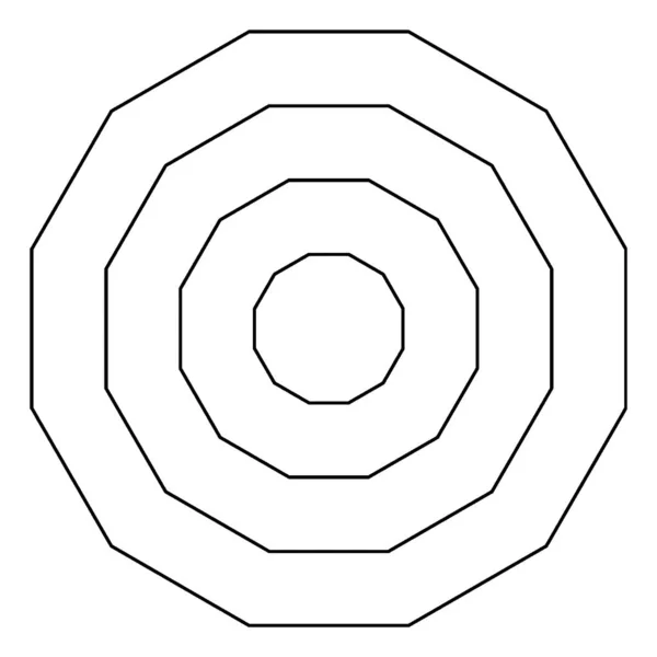 Υπάρχουν Τέσσερις Ομόκεντροι Δωδεκάγωνες Αυτά Είναι Σαν Ένας Κύκλος Δώδεκα — Διανυσματικό Αρχείο