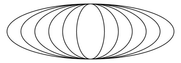 Zes Concentrische Ellipsen Met Verticale Van Alle Ellipsen Zijn Met — Stockvector