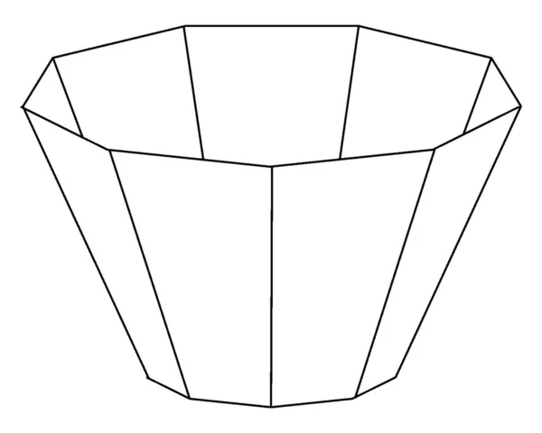 它是一个非不可知论的形状 这种多边形有9个等边 看起来像一个大碗 老式线条画或雕刻插图 — 图库矢量图片