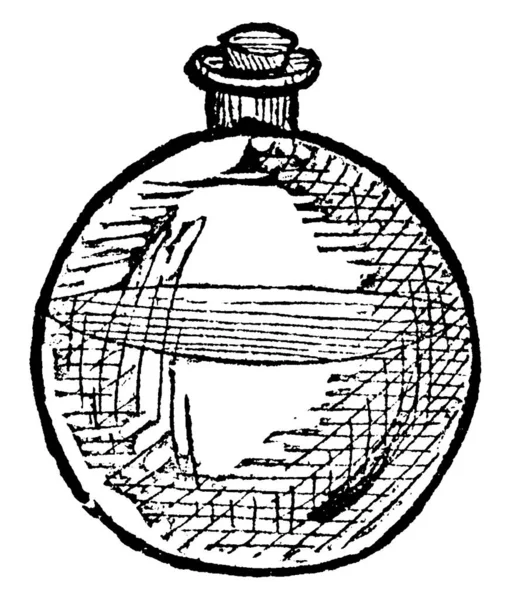 Représentation Typique Une Fiole Récipient Col Étroit Avec Corps Sphérique — Image vectorielle