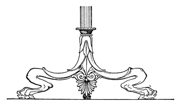 Hergestellt Aus Bronze Ist Drei Beine Unterteilt Die Mit Löwenkrallen — Stockvektor