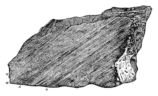 炭酸カルシウム Caco3 を主成分とする堆積岩で 鉱物方解石 ヴィンテージライン画 彫刻図などからなる石灰岩 — ストックベクタ