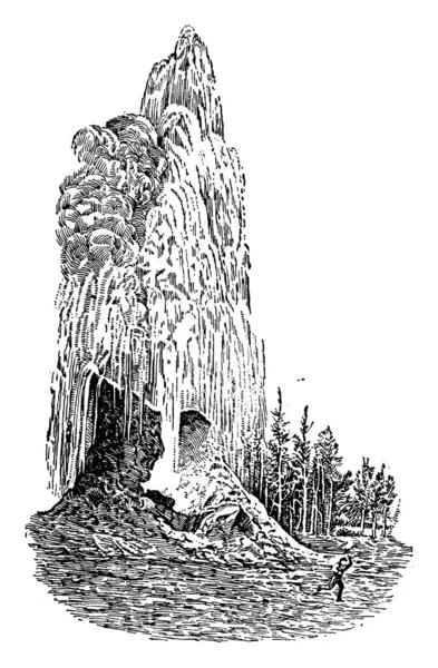 Diagramme Montre Les Geysers Géants Yellowstone Faite Quand Eau Bout — Image vectorielle