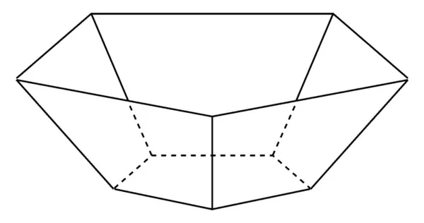 Pentagonal Bir Şekil Uçakla Kesilmiş Beş Eşit Kenarı Var Klasik — Stok Vektör