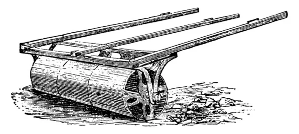 Типичное Изображение Железного Валика Сельскохозяйственного Инструмента Который Используется После Вспашки — стоковый вектор