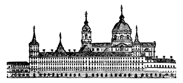 Escorial Les Bâtiments Les Remarquables Europe Comprenant Fois Couvent Une — Image vectorielle