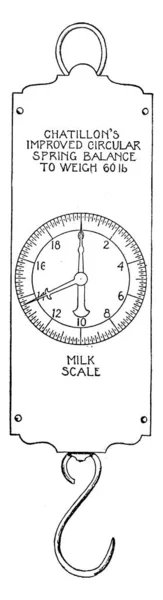 무게를 재는데 사용되는 빈티지 선그리기 그림그리기 — 스톡 벡터