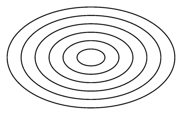 Una Curva Concéntrica Bidimensional Seis Dimensiones Hay Forma Evidentemente Elíptica — Vector de stock