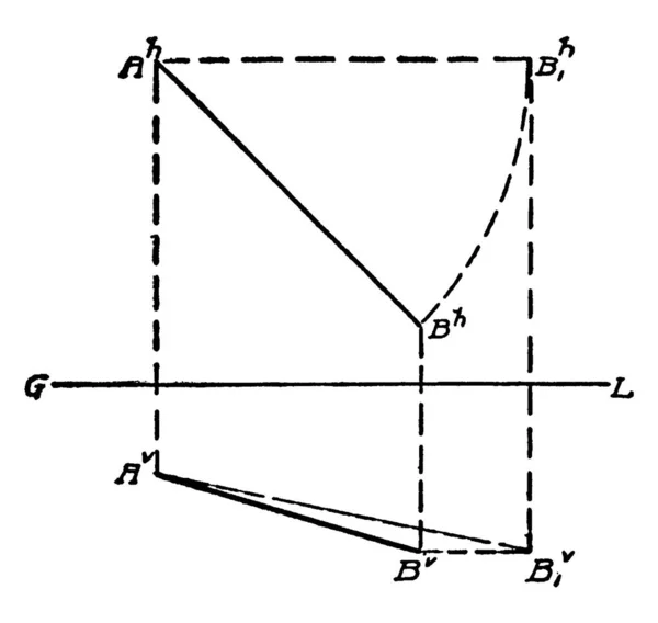 Linjesegment Passerar Genom Någon Geometrisk Form Vintage Linje Ritning Eller — Stock vektor