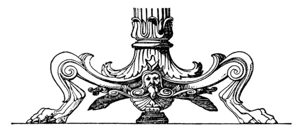 Изготовлен Бронзы Разделен Три Ноги Которые Вытянуты Когтями Льва Ноги — стоковый вектор