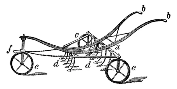 Représentation Typique Scarificateur Instrument Utilisé Pour Culture Sol Avec Des — Image vectorielle