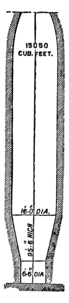 Тип Металлургической Печи Высотой Футов Футов Диаметре Которая Содержит 15050 — стоковый вектор