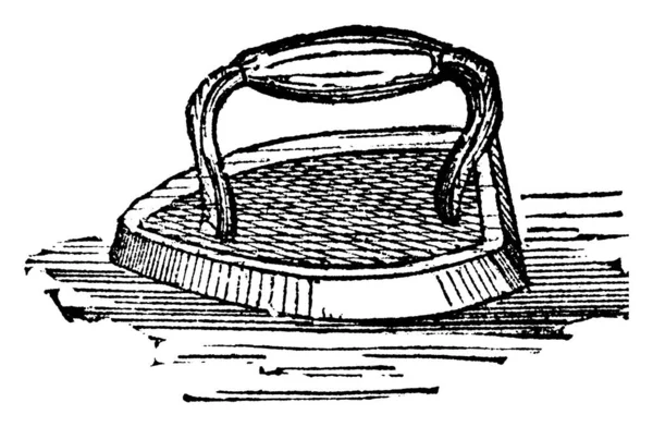 Железный Ящик Гладкой Ткани Рисунок Винтажной Линии Гравировка Иллюстрации — стоковый вектор