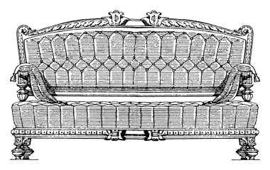 Modern kanepe simetriktir ve kolları minderlerle kaplıdır. Sadece son üç yüzyılda, klasik çizim ya da gravür çizimlerinde kullanıldı..
