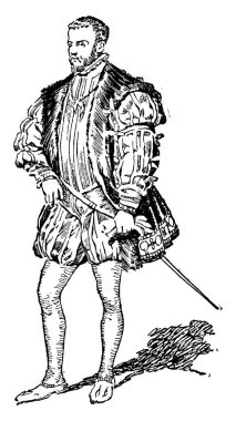 Kral II. Philip, İspanya Kralı, 1554-1598 yılları arasında klasik çizim ya da gravür..