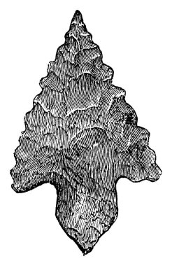 Eski bir İskandinav savaş kalıntısının tipik bir temsili, klasik çizim ya da gravür çizimi.