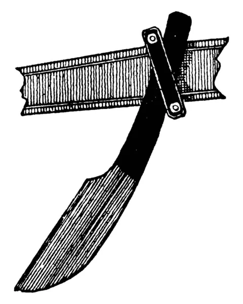 Ein Messer Mit Normaler Klinge Vintage Linienzeichnung Oder Gravierillustration — Stockvektor