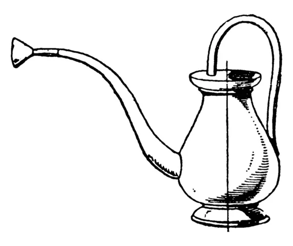 Este Antiguo Riego Modern Pipe Spout Pot Está Hecho Chapa — Vector de stock