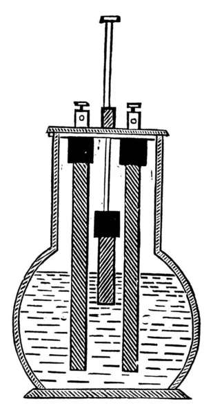 Montaje Experimental Con Una Placa Zinc Suspendida Entre Dos Placas — Archivo Imágenes Vectoriales