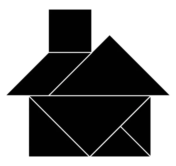 Dit Tangram Vertegenwoordigt Medium House Tangrammen Geeft Studenten Mogelijkheid Een — Stockvector