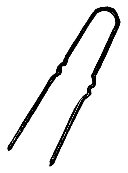 Eine Förmige Nadel Zur Befestigung Der Haare Vintage Linienzeichnung Oder — Stockvektor