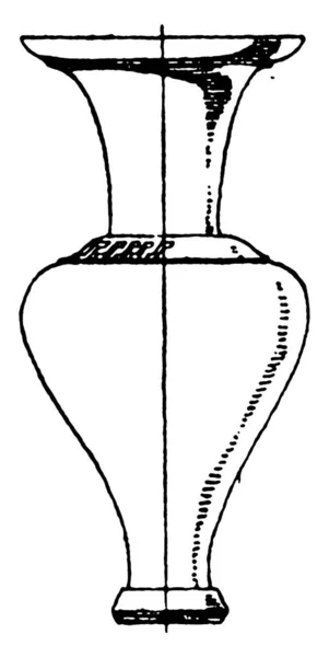 Antique Phiale Feito Argila Pintada Vaso Esbelto Sem Alças Que — Vetor de Stock