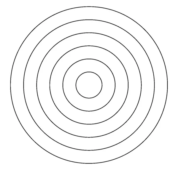 Seis Círculos Con Centro Común Anillo Igual Entre Ellos Dibujo — Archivo Imágenes Vectoriales