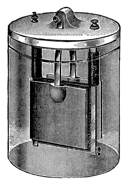 Una Representación Típica Célula Edison Que Electrolito Utilizado Sosa Cáustica — Vector de stock