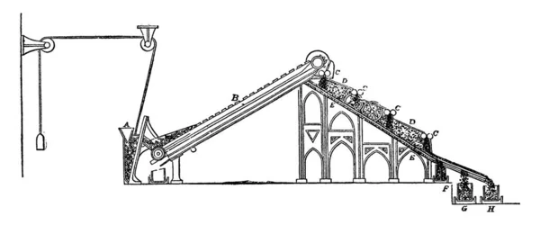 Eine Typische Darstellung Einer Granuliermaschine Die Konstruiert Wurde Große Bestandteile — Stockvektor