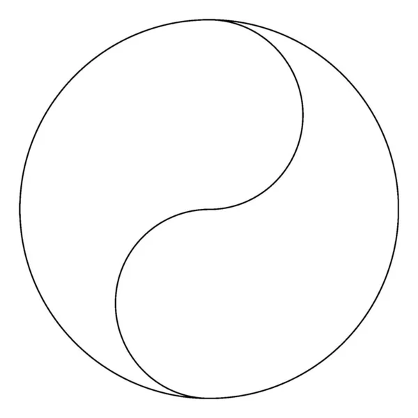 大圆内的两个半圆形连接端至端 制作几何形状 复古线条或雕刻插图 — 图库矢量图片