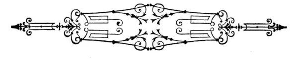 Dekorativní Dělič Filigránů Efektními Víry Opakovanými Vzory Tučnými Vzory Kresbou — Stockový vektor