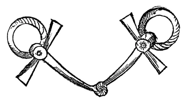 Una Representación Típica Poco Boquilla Hierro Una Brida Que Sujetan — Archivo Imágenes Vectoriales
