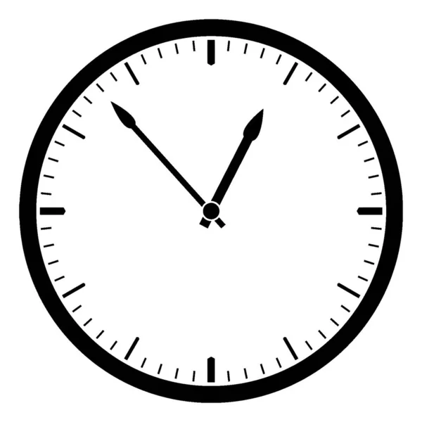 Saatlik Yuvarlak Duvar Saati Saat Gösteriyor Klasik Çizim Gravür — Stok Vektör
