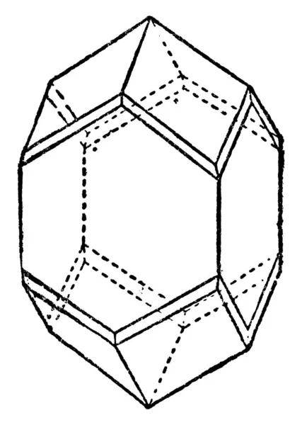 Zirkon Ein Mineral Aus Zirkonsilikat Das Als Edelstein Vintage Linienzeichnung — Stockvektor