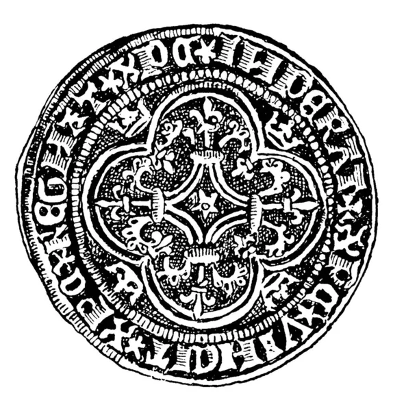 法国国王查理六世宗查理六世的背面 复古线条或雕刻插图 — 图库矢量图片