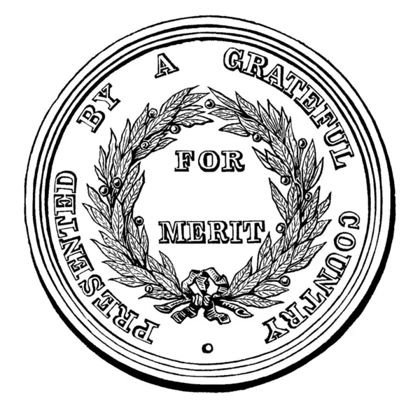 Обратная Сторона Медали Благодарности Нанесен Удар Празднованию Гентского Договора Завершившего — стоковый вектор
