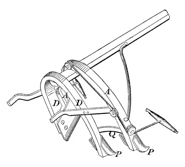 Mifflin Cultivator Utiliza Para Cortar Airear Campo Para Cultivo Dibujo — Vector de stock