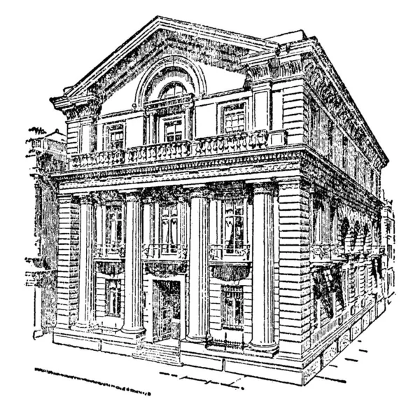 Una Representación Típica Vista Frontal Del Gran Edificio Sucursal Liverpool — Archivo Imágenes Vectoriales