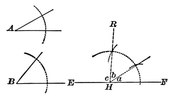 Jsou Zobrazeny Tři Různé Úhly Kresba Retro Čar Nebo Rytiny — Stockový vektor