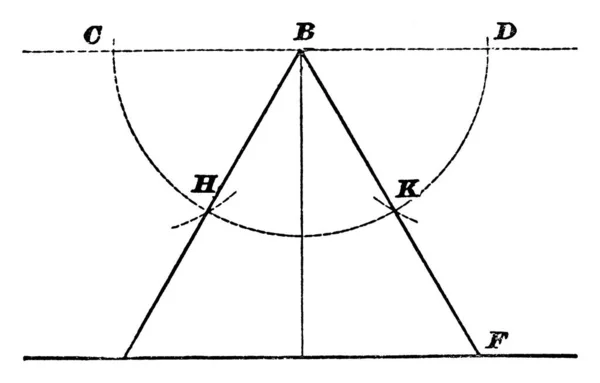 Фігура Показує Побудову Рівностороннього Трикутника Рівносторонній Трикутник Трикутник Якому Всі — стоковий вектор