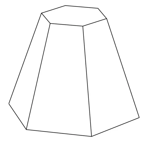 변이있고 길이가 120 육각형의 피라미드를 가지고 있습니다 빈티지선 그리기나 그림그리기 — 스톡 벡터