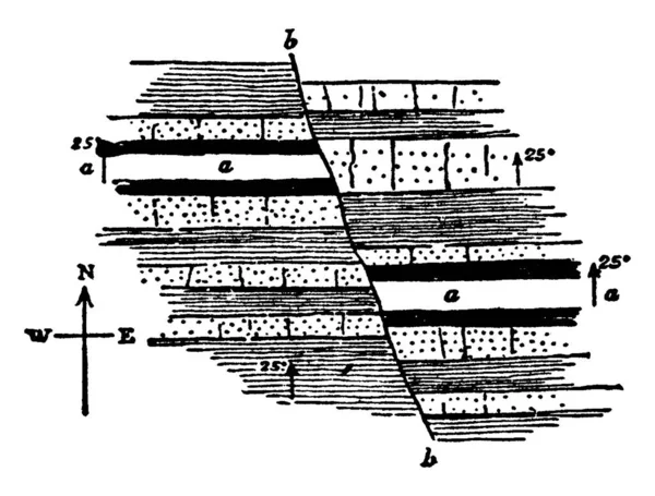 Illustration Défaut Trempage Perturbant Plan Des Strates Dessin Ligne Vintage — Image vectorielle