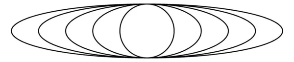 Четыре Концентрических Эллипса Окружностью Центре Верхняя Нижняя Стороны Эллипсов Касаются — стоковый вектор