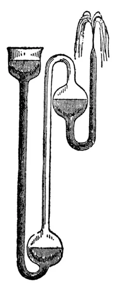 Heron Fountain Hydraulic Machine Invented First Century Invor Mathematician Physicist — стоковый вектор