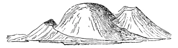 Gran Puy Sarcoui Compuesto Traquita Levantamiento Entre Dos Conos Escoria — Archivo Imágenes Vectoriales