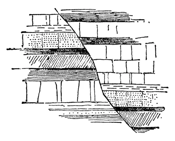 Représentation Typique Une Section Une Faille Nette Une Fissure Dans — Image vectorielle