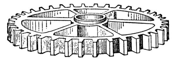 Engranaje Rueda Dentada Una Parte Giratoria Máquina Que Tiene Dientes — Archivo Imágenes Vectoriales