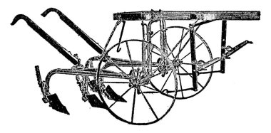 Tek sıra dört kürek, klasik çizim ya da gravür çizimi olan ekimci.